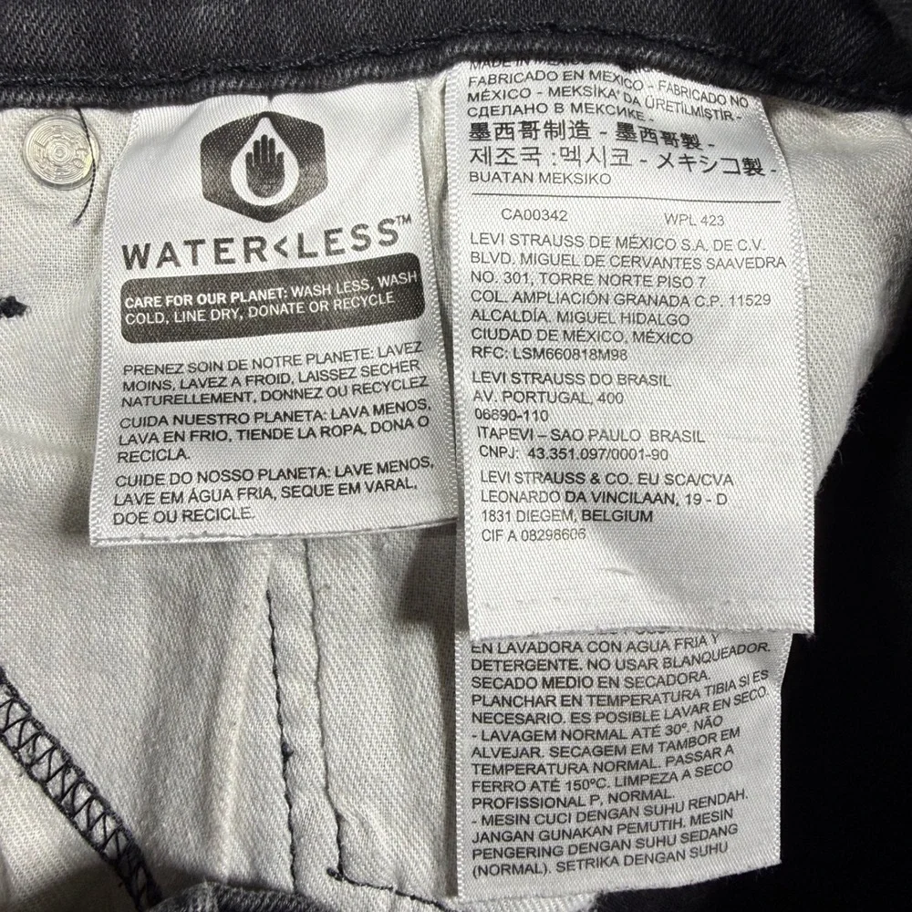 Levis 511 Slim Fit Jeans Mens 36x32 Charcoal Black Denim Stretch Pants